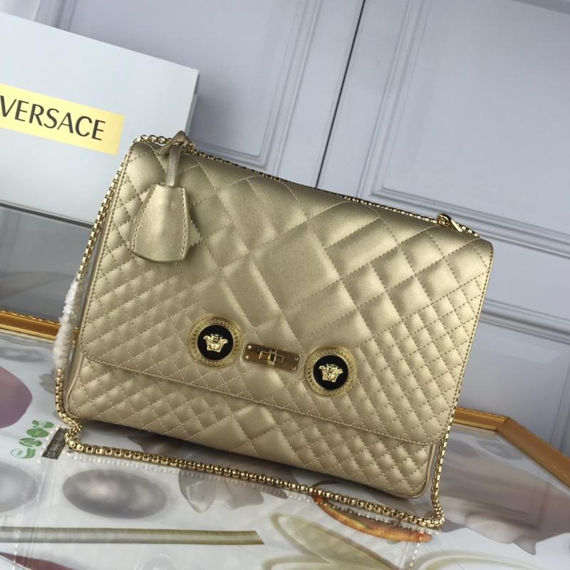 Versace Chain Handbags DBFG477 Full leather gold buckle